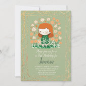 Invitation Fille chanceuse de la St. Patrick avec paillettin  (Devant)