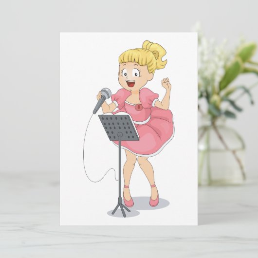 Invitation Fille chante (Debout devant)