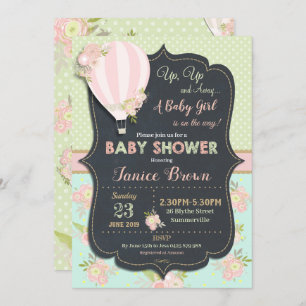 Invitation Fille chaude florale d'invitation de baby shower