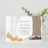 Invitation Fille Chaussures et Baskets Mariage illustré (Debout devant)