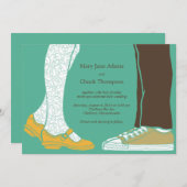 Invitation Fille Chaussures et Baskets Mariage illustré (Mint (Devant / Derrière)