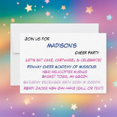 Invitation Fille Cheer rose violet bleu Parties scintillant O