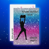 Invitation Fille Cheer rose violet bleu Parties scintillant O