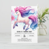 Invitation Fille Cheval Numérique Anniversaire (Debout devant)