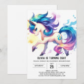 Invitation Fille Cheval Numérique Anniversaire (Devant / Derrière)