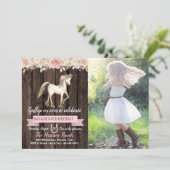 Invitation Fille Cheval Pony Cowgirl Photo Anniversaire (Debout devant)