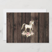 Invitation Fille Cheval Pony Cowgirl Photo Anniversaire (Dos)