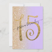 Invitation Fille Chic Lavender Parties scintillant Or Ombre Q (Dos)