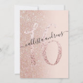 Invitation Fille Chic Rose Rose Parties scintillant Or Ombre (Dos)