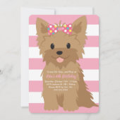Invitation Fille chiot fête d'anniversaire II (Devant)