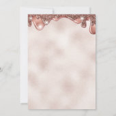 Invitation Fille chocolat gouttes d'or rose doux (Dos)