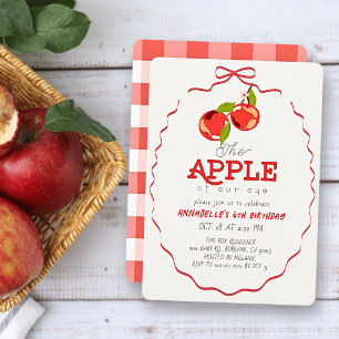 Invitation Fille chouchou d'anniversaire au ruban rouge