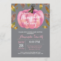 Fille Citrouille d'automne Baby shower rose et Gar