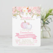 Invitation Fille Citrouille Jardin Floral Anniversaire (Debout devant)