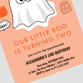 Invitation Fille Citrouille Orange Fantôme Halloween 2ème Ann