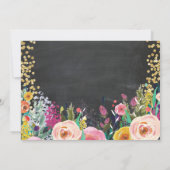 Invitation Fille Citrouille premier anniversaire Floral or Ch (Dos)