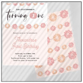 Invitation Fille citrouille rose Floral Halloween 1er anniver