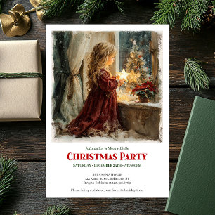 Invitation Fille classique attend l'impression de Noël de San