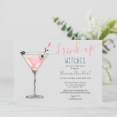 Invitation Fille cocktail rose sorcières Halloween nuptiale d (Debout devant)