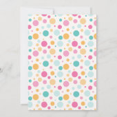 Invitation Fille colorée Pois fête d'anniversaire enfant (Dos)