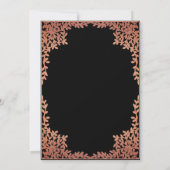 Invitation Fille Confirmation Feuille rose noir Rose or (Dos)