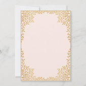Invitation Fille Confirmation Pink Gold Feuilles Vintage Élég (Dos)