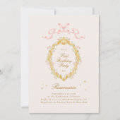 Invitation Fille Conte de Fées Princesse Arc Rose Fête d'anni (Devant)