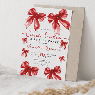 Invitation Fille Coquette Arc Édulcoré 16 Anniversaire Fête R