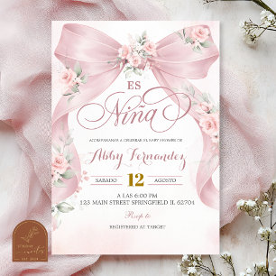 Invitation Fille Coquette Arc-en-Ciel Rose Es Nina Espagnole