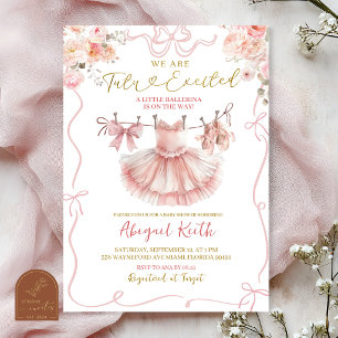 Invitation Fille Coquette Rose Tutu de Ballet Baby Shower Exc