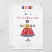 Invitation Fille coréenne Hanbok Dol Janchi premier anniversa (Devant)