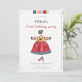 Invitation Fille coréenne Hanbok Dol Janchi premier anniversa (Debout devant)