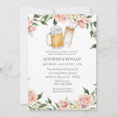 Invitation Fille Couples Co Ed Baby shower Floral Rose (Devant)