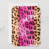 Invitation Fille Crème rose Empreinte de léopard noir (Dos)