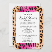 Invitation Fille Crème rose Empreinte de léopard noir (Devant)