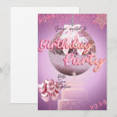 Invitation Fille d'anniversaire (Devant / Derrière)