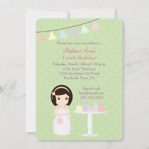 Invitation Fille d'anniversaire à la table de cadeaux