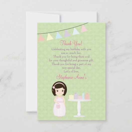 Invitation Fille d'anniversaire à la table de cadeaux (Devant)