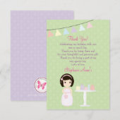 Invitation Fille d'anniversaire à la table de cadeaux (Devant / Derrière)