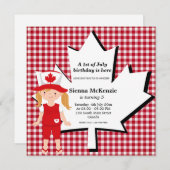 Invitation Fille d'anniversaire canadienne (Devant / Derrière)