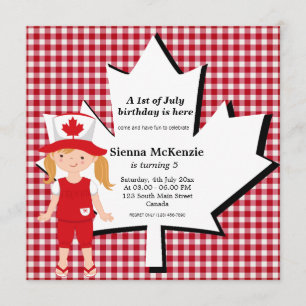 Invitation Fille d'anniversaire canadienne