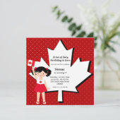 Invitation Fille d'anniversaire canadienne (Debout devant)