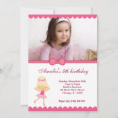 Invitation Fille d'anniversaire de Ballerina (Devant)