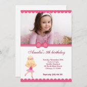 Invitation Fille d'anniversaire de Ballerina (Devant / Derrière)