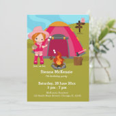 Invitation Fille d'anniversaire de camping (Debout devant)