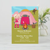 Invitation Fille d'anniversaire de camping (Debout devant)