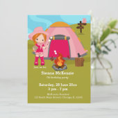 Invitation Fille d'anniversaire de camping (Debout devant)