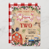 Invitation Fille d'anniversaire de la ferme (Devant / Derrière)