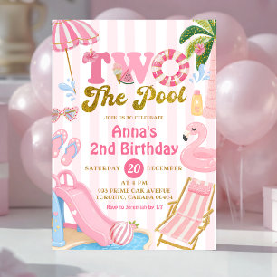 Invitation Fille d'anniversaire de la fête au bord de la pisc