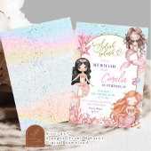 Invitation Fille d'Anniversaire de la mer rose éclaboussure